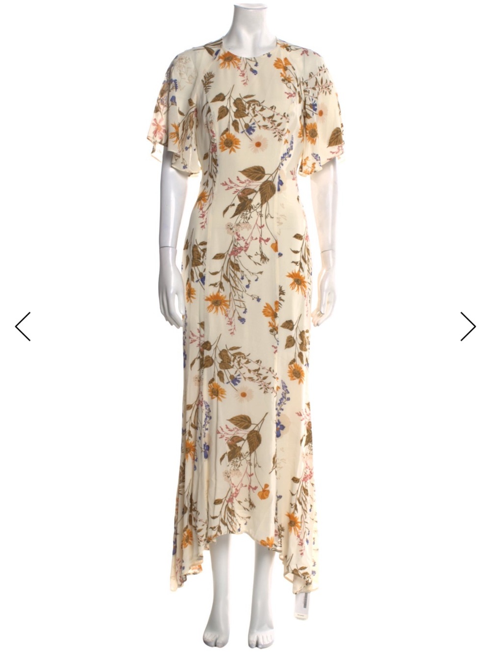 Reformation Cream Floral Maxi Dress